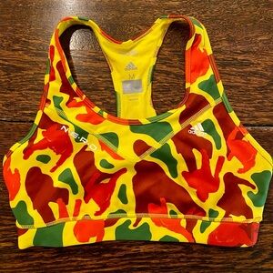 Adidas Camouflage Sports Bra with Red and Green